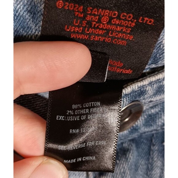 Hello Kitty and Friends Sanrio Racer Patches Wide Leg Light Jeans Size 15 - Picture 11 of 13